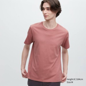 Uniqlo 100% Supima Cotton Crew Neck Short Sleeved Men's T Shirts Red | QXVFZI836