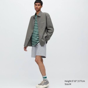 Uniqlo Airism Cotton Easy Men's Shorts Grey | TNMFJW752