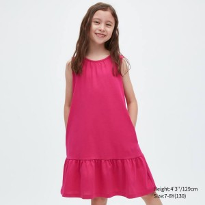 Uniqlo Airism Cotton Frill Sleeveless Kids' Dress Pink | MASDUK601