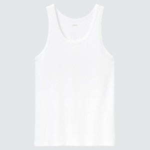 Uniqlo Airism Cotton Men's Tops White | ETPXVR706