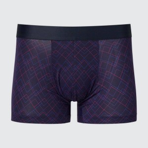 Uniqlo Airism Low Rise Printed Boxers Men's Underwear Navy | UIQTVJ159