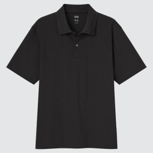 Uniqlo Airism Men's Polo Shirts Black | JVDRIM736