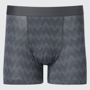 Uniqlo Airism Printed Boxers Men's Underwear Dark Grey | KSGQFW529