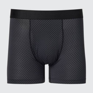 Uniqlo Airism Printed Boxers Men's Underwear Black | NAJZBS103