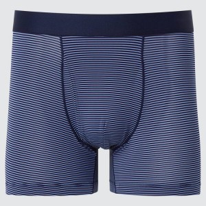 Uniqlo Airism Striped Boxers Men's Underwear Navy | LYAKRM053