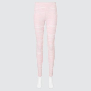 Uniqlo Airism Uv Protection Printed Soft With Pockets Women's Leggings Pink | HWNBYR491