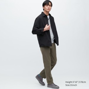 Uniqlo Airsense Ultra Light Cotton-look Men's Trousers Olive | GJLAMU315