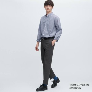 Uniqlo Airsense Ultra Light Wool-like (Short) Men's Trousers Dark Grey | LKXEQM021