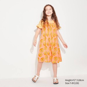 Uniqlo Andy Warhol Flowers Collection Ut Camisole Kids' Dress Light Orange | GFXCBJ952