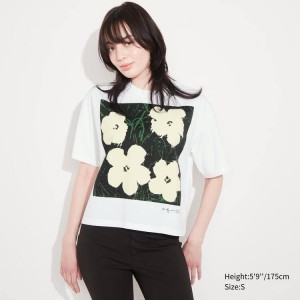 Uniqlo Andy Warhol Flowers Collection Ut Graphic Women's T Shirts White | NEWYLK612