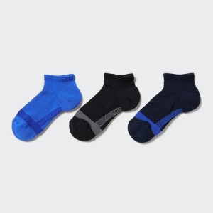 Uniqlo Arch Support Short (Three Pairs) Kids' Socks Blue / Black | KQPIXW024