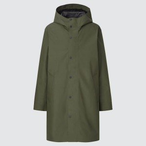 Uniqlo Blocktech Hooded (2021 Season) Men's Coats Olive | JVKAGF847