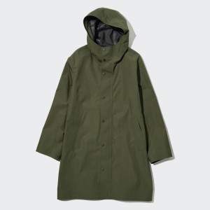 Uniqlo Blocktech Men's Coats Olive | AULRBQ954