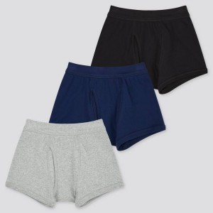 Uniqlo Boxer (Three Pack) (2021 Season) Kids' Underwear Grey / Blue / Black | IYFMJR925