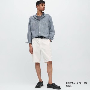 Uniqlo Chino Men's Shorts White | HQBPGF451