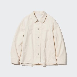 Uniqlo Corduroy Coverall Women's Jackets White | PYRHGZ439