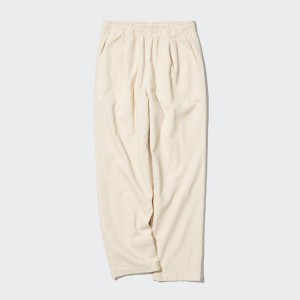 Uniqlo Corduroy Relaxed Fit Ankle Length Women's Trousers Beige | UECVLS493