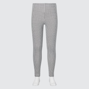 Uniqlo Cotton Checked Kids' Leggings Black | XIKWTS649