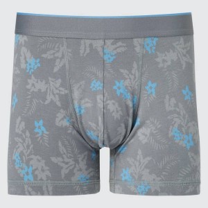 Uniqlo Cotton Low Rise Printed Boxer Men's Underwear Grey | KPELXD790