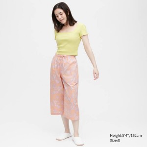 Uniqlo Cotton Relaco 3/4 Women's Loungewear Light Orange | QEYNAD179