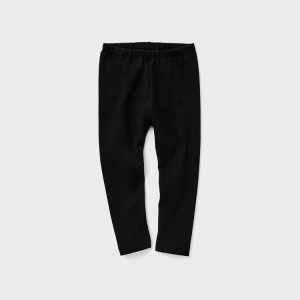 Uniqlo Cotton Ribbed Baby Leggings Black | HOQVCP231