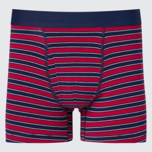 Uniqlo Cotton Striped Boxer Men's Underwear Red | XROKTU041