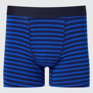 Uniqlo Cotton Striped Boxer Men's Underwear Navy | TAURZQ813