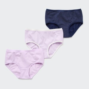 Uniqlo Dotted Hiphugger (Three Pairs) Kids' Underwear Pink / Navy | JACHRN425