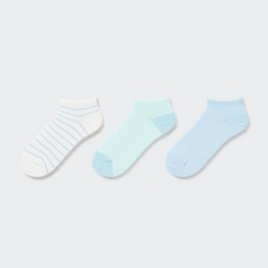 Uniqlo Dotted Short (Three Pairs) Kids' Socks Blue / White | LPVKDT913