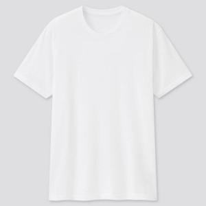 Uniqlo Dry Crew Neck (2021 Season) Men's T Shirts White | ZXVILU197