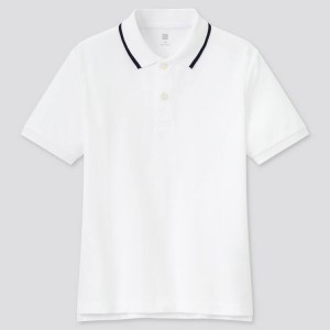 Uniqlo Dry Piqué (2021 Season) Kids' T Shirts White | BPIDMH067