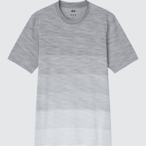 Uniqlo Dry-ex Crew Neck Men's T Shirts Grey | RGLMQY375