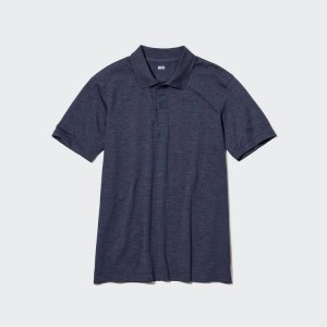 Uniqlo Dry-ex Men's Polo Shirts Navy | EUCXTL476