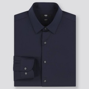 Uniqlo Easy Care Slim Fit (2020 Season) Men's Shirts Navy | LGXNWR103