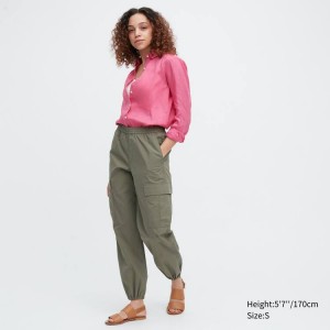 Uniqlo Easy Wide Fit Cargo Women's Trousers Olive | ICVRNK921