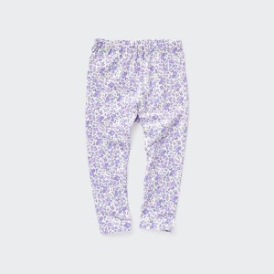 Uniqlo Flower Print Baby Leggings Purple | UMPXFQ047