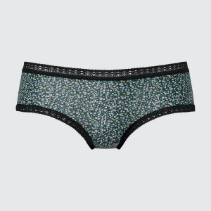 Uniqlo Flower Print Hiphugger Women's Underwear Black | QMIUON489