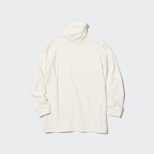 Uniqlo Heattech Extra Warm Cotton Turtleneck Long Sleeved Thermal Men's Tops White | QGZMRI051