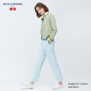 Uniqlo Ines De La Fressange Cotton Chino Women's Trousers Blue | AZCKPE596