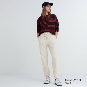 Uniqlo Joggers (Long) Women's Trousers Beige | DNYGBS403