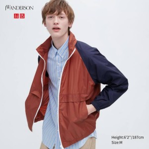 Uniqlo Jw Anderson Colour Block Uv Protection Men's Parka Red | KYVMIE908