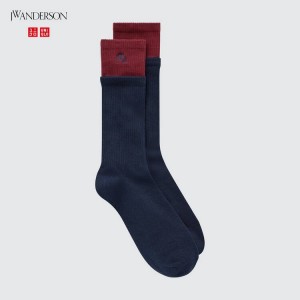 Uniqlo Jw Anderson Men's Socks Navy | TUCRAI549