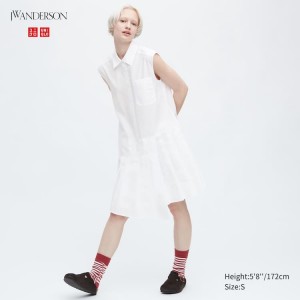 Uniqlo Jw Anderson Sleeveless Women's Dress White | MCPFKD098