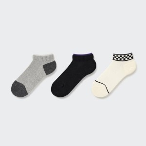 Uniqlo Layered Short (Three Pairs) Kids' Socks Grey / Black / Beige | QDWJYU657