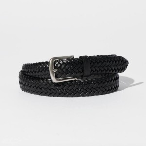 Uniqlo Leather Mesh Men's Belts Black | RBFOQS418