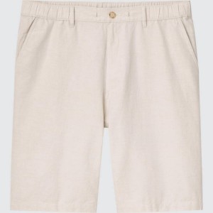 Uniqlo Linen Blend Men's Shorts Beige | OJCPTD463