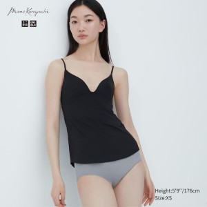 Uniqlo Mame Kurogouchi Airism Plunge Camisole Women's Bras Black | CPRMQA924