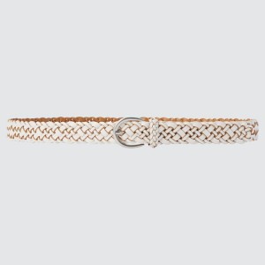 Uniqlo Mesh Leather Women's Belts White | ASQXDN874