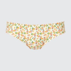 Uniqlo Mid Rise Flower Print Frill Women's Underwear Cream | LEOSAX950