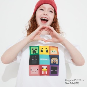 Uniqlo Minecraft Ut Graphic Kids' T Shirts White | JDIMWT580